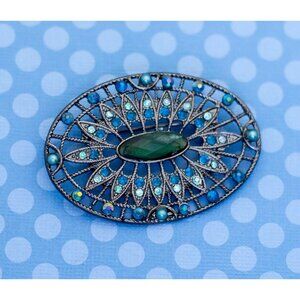 Vintage Art Deco Oval Brooch - M25